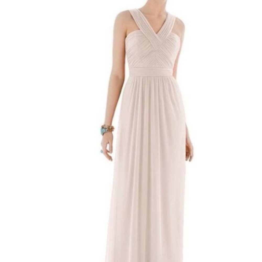 Alfred Sung V-Neck Ivory Bridesmaid Dress